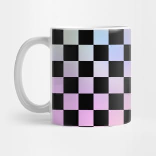 Checkered Pattern Rainbow Vaporwave Gradient Kawaii Mug